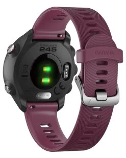 Sportbekleidung -Sportbekleidung engelhorn Garmin GPS Laufuhr Forerunner 245 dunkelrotes Armband Rueckansicht V1015983K v1