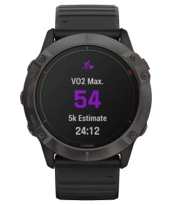 Garmin GPS-Multifunktionsuhr "Fenix 6X Pro Solar" Schwarz/Schiefergrau DLC, Titan-Lünette -Sportbekleidung engelhorn Garmin GPS Multifunktionsuhr Fenix 6X Pro Solar SchwarzSchiefergrau DLC Titan Luenette Detailansicht 04 V1066897E v1