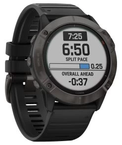 Garmin GPS-Multifunktionsuhr "Fenix 6X Pro Solar" Schwarz/Schiefergrau DLC, Titan-Lünette -Sportbekleidung engelhorn Garmin GPS Multifunktionsuhr Fenix 6X Pro Solar SchwarzSchiefergrau DLC Titan Luenette Detailansicht 08 V1066897E v1