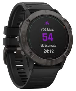 Garmin GPS-Multifunktionsuhr "Fenix 6X Pro Solar" Schwarz/Schiefergrau DLC, Titan-Lünette -Sportbekleidung engelhorn Garmin GPS Multifunktionsuhr Fenix 6X Pro Solar SchwarzSchiefergrau DLC Titan Luenette Detailansicht 09 V1066897E v1