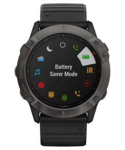 Garmin GPS-Multifunktionsuhr "Fenix 6X Sapphire" Schwarz/Schiefergrau DLC -Sportbekleidung engelhorn Garmin GPS Multifunktionsuhr Fenix 6X Sapphire SchwarzSchiefergrau DLC Detailansicht 04 V1066897L v1