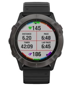 Garmin GPS-Multifunktionsuhr "Fenix 6X Sapphire" Schwarz/Schiefergrau DLC -Sportbekleidung engelhorn Garmin GPS Multifunktionsuhr Fenix 6X Sapphire SchwarzSchiefergrau DLC Detailansicht 05 V1066897L v1