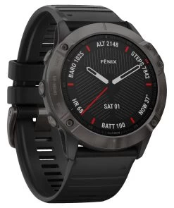 Garmin GPS-Multifunktionsuhr "Fenix 6X Sapphire" Schwarz/Schiefergrau DLC
