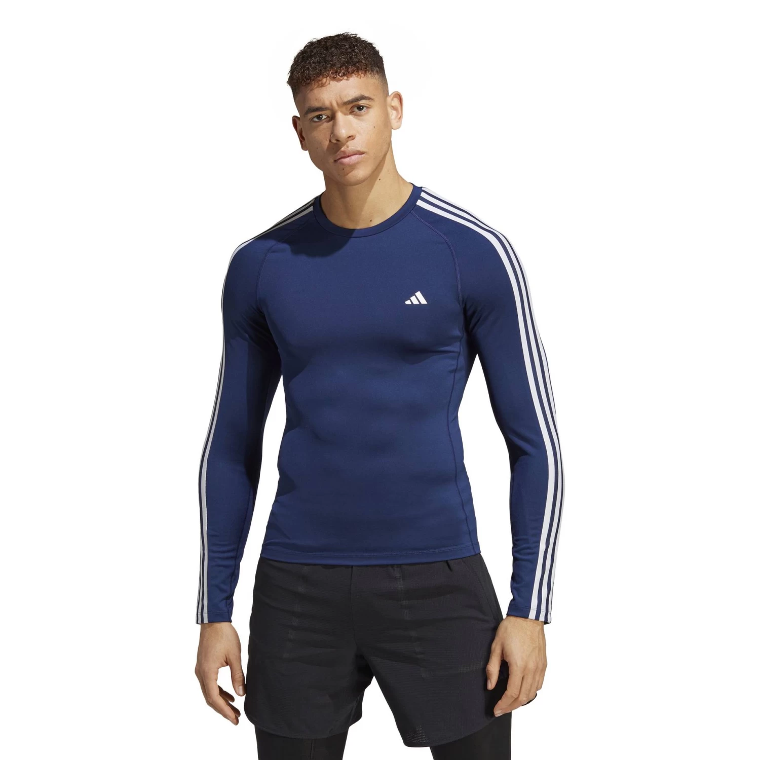Adidas Performance Herren Trainingsshirt TECHFIT 3-STREIFEN TRAINING LONGSLEEVE 4 Adidas Performance Herren Trainingsshirt TECHFIT 3-STREIFEN TRAINING LONGSLEEVE – Bild 2